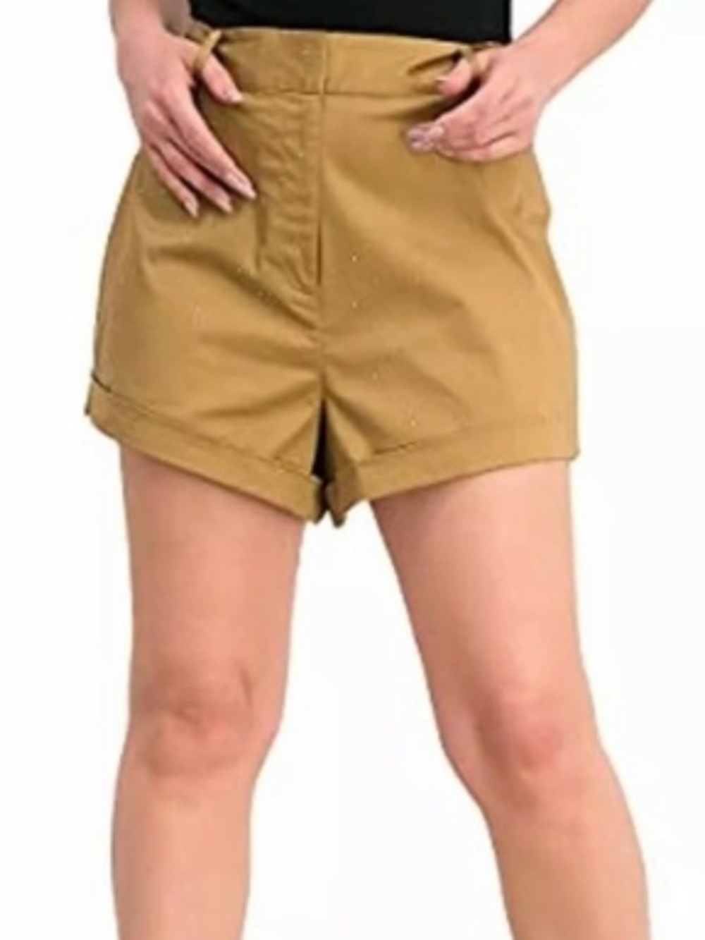 NWT Danielle Bernstein X Macys Golden Tan Polka Dot Mini Shorts Size 14